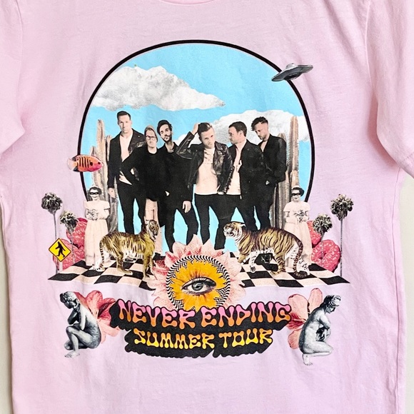 One Republic Never Ending Summer Tour 2022 Pink Concert T Shirt Adult size Small - Picture 3 of 7